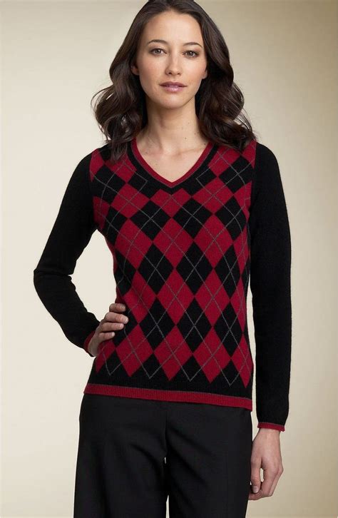 cashmere argyle sweater women.